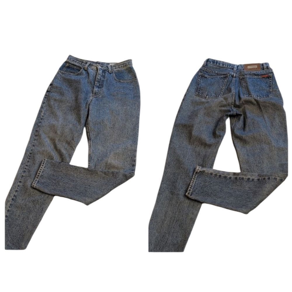 Lawman Western Style Jeans High Rise Taper Leg Medium Stone Wash Blue Size 9